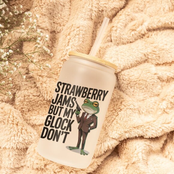 Frog Mug, Strawberry Jams Tumbler, But My Glock Don’t, Iced Coffee Cup, Meme Mug - Picture 6 of 7